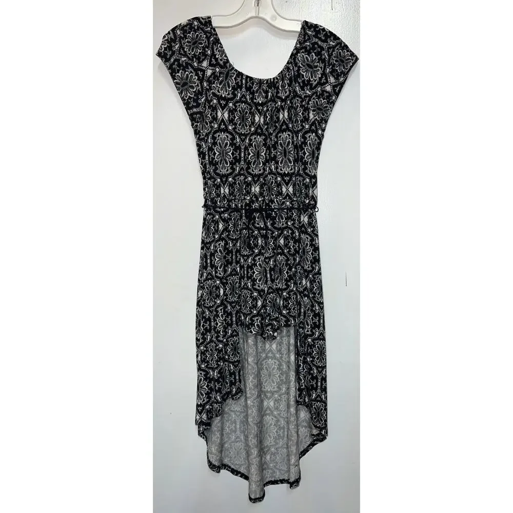 Justice Hi Lo Romper Black & White 7